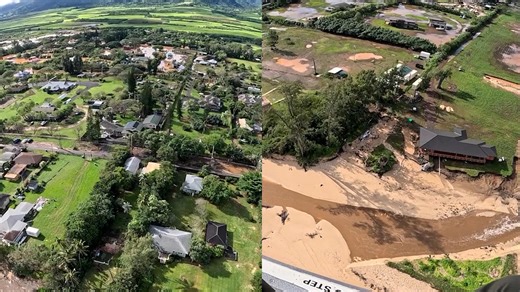 Coast Guard surveys flooded Hawaii neighborhoods after heavy rain