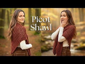 How to crochet a granny shawl with a picot edge