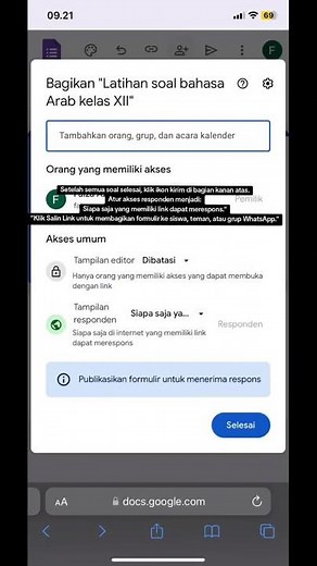 Tutorial membuat soal di google form, Tugas EPBA, oleh Avrilia (2023010102007)
