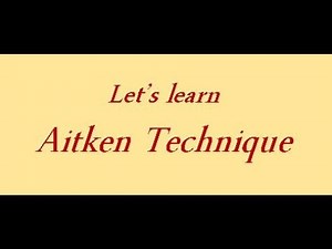 Aitken Method - a simple description