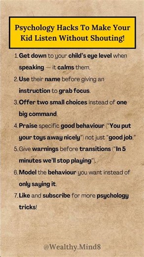 7 Psychology Hacks To Make Your Kid Listen Without Shouting! #ParentingTips #PsychologyTricks