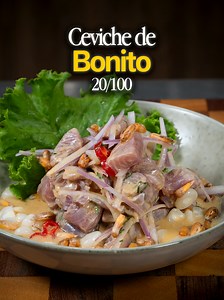 Ceviche de bonito con leche de tigre al ají amarillo