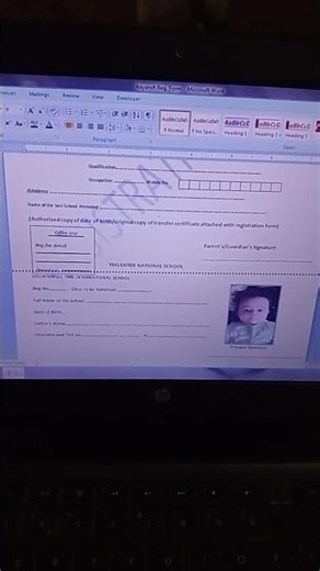 making a Registration form in Ms word