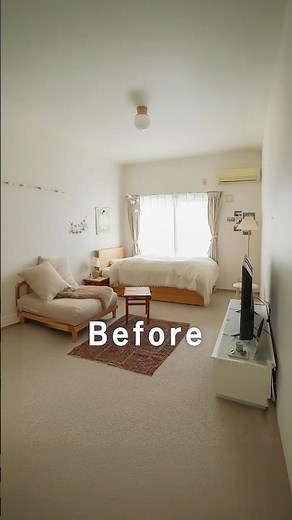 【後編】プロが本気で「1人暮らし 8畳 1K」のお部屋をコーディネートしてみた🛋 #インテリア #リセノ #模様替え #ビフォーアフター #一人暮らしインテリア