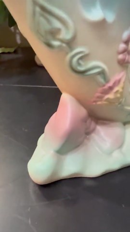 Vintage Hull Pottery Cornucopia Vase Matte Pastel Blue Pink Floral Bow Planter Cottagecore Decor B-3-12 USA - Etsy