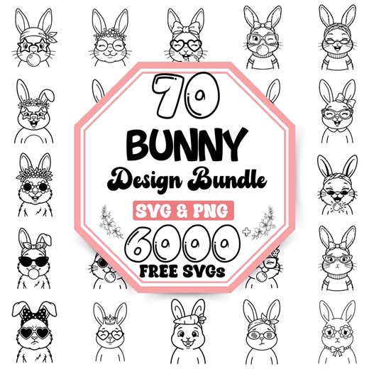 Bunny SVG Bundle |Bunny Outline Svg |Happy Easter Svg |Cute Bunny Svg |Spring Bunny Svg |Festival Bunny Svg |Bunny Face Svg |Floral Bunny