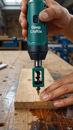 Miniature cordless wood mortising drill tool
