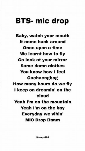 bts - mic drop (lyrics)