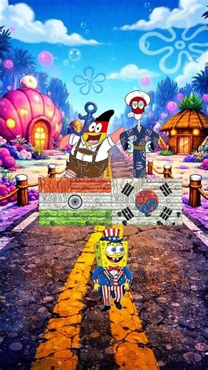 SPONGE BOB COSPLAY COUNTRY😂😳 #spongebob #funny