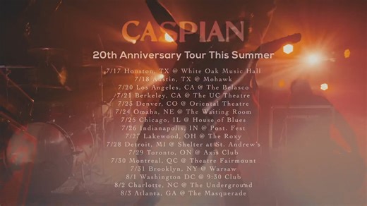 206 reactions · 12 shares | ⚡️ ON TOUR THIS JULY ⚡️ Celebrating 20 years of CASPIAN across North America with friends And So I Watch You From Afar. Get tickets here: https://caspian.band/tour | Caspian | Facebook