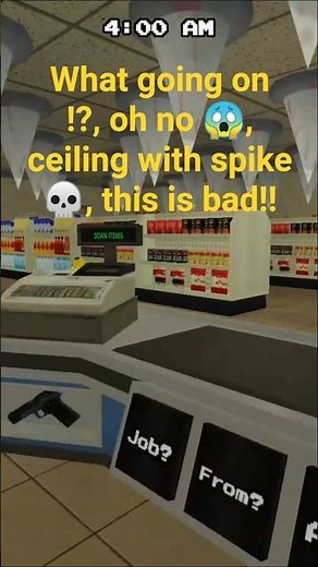 Spike Ceiling Trap 😱⚠️ | Grocery Night Shift (Roblox Short)