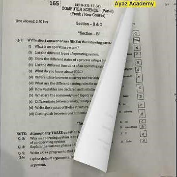 12th Class Computer Science Past Papers 2022