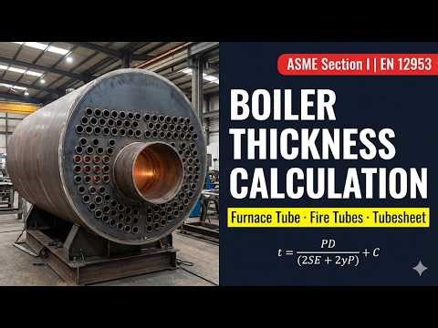 Boiler Thickness Calculation | Furnace Tube, Fire Tubes & Tubesheet | ASME Section Inspector's Guide