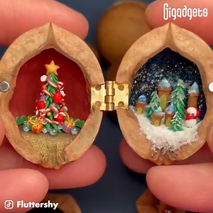 2.2M views · 56K reactions | Mind-blowing DIY Christmas gift idea: artworks and miniatures made using walnut shells. And a few more interesting facts about the creation of these tiny works of art. | GIGadgets | Facebook
