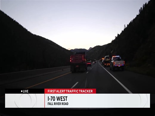#Breaking: As we are approaching the crash on I-70 heading west at Fall River Road near Idaho Springs, we see two cars are involved. One of the vehicles is an Idaho Springs police cruiser. | Brian Sherrod CBS Colorado