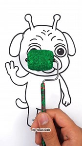 410K views · 1.6K reactions | Gog The Green Alien Dog Pretty Little Baby Acrylic Paint Art with My Homemade Roller #reels #art #memes | Mycraft Artists | Facebook