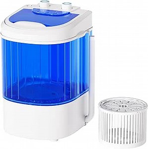 INTERGREAT Portable Washing Machine, 6.6 Lbs Mini Washer Machine, Single Tub Laundry Small Washer for Apartments, Dorms,Traveling, RV, Blue