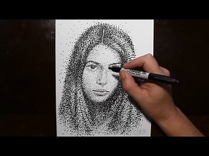 Amazing Stippling Technique with a Sharpie | How to Draw a Girls Portrait - Videos For Kids