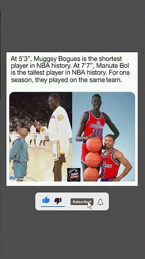 The Shortest And Tallest Players In NBA History Were Teammates! 😭💀 #shorts #nba #nbahistory