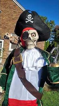 Gemmy Lifesize Pirate Skeleton 6ft Halloween Animatronic Prop Spooky Village HTF