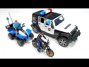 Police car play for kids / Police motorcycle chase night robber /브루더 경찰차 놀이