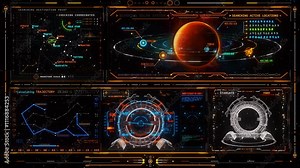 Stargate Portal HUD FUI Interface Screen Display - Loop - Overlay Graphic Element