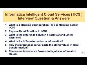 IICS Informatica interview questions and answers-Part3 || ITTechTeach || #informatica #iics #etl