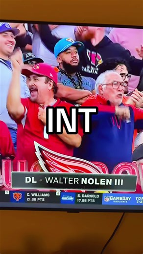 INT: #Cardinals vs #Jaguars Cardinals Defensive lineman snags one out of the air.