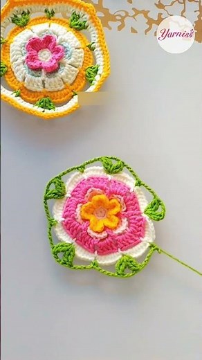 How to Crochet a Floral Hexagon Motif 🌼🔷