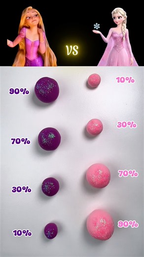 💜Rapunzel (Tangled) VS ❄️Elsa (Frozen) ColorMix|#shortsviral #colormixing #elsa #colours #frozen