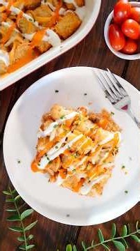 Buffalo Chicken Tater Tot Casserole | Easy Creamy Cheesy Family Dinner