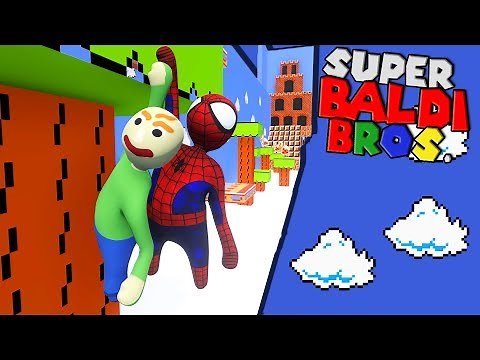 BALDI AND SPIDERMAN VISIT MARIO'S WORLD?! | Human Fall Flat
