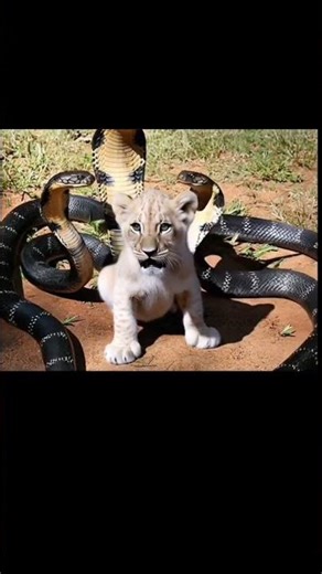 Lion Cub Surrounded by Cobras #nature #information #shorts #viral