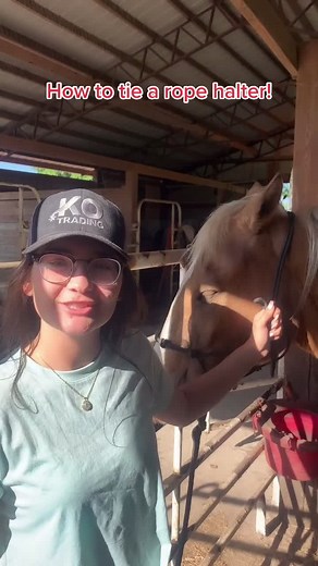 How to tie a rope halter!😁 #fyp #foryou #horses #GoForTheHandful #rodeo #horsesontiktok #horselover