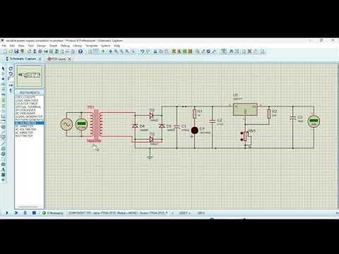 SIMULATION OF A VARIABLE POWER SUPPLY(LM317) IN PROTEUS