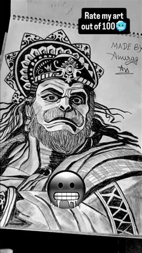 Jay shree hanuman 🙏😍 #art #drawing #shorts #shortsfeed #phonkagressive