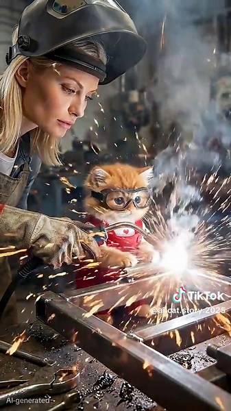 Kitten Plays with Cardboard Truck and Gets Help