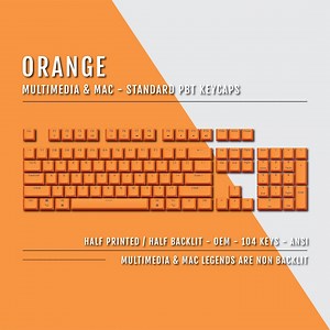 US Orange Mac and Multimedia Keycaps - Dual Language Keycaps - Double Shot PBT - Ansi & Iso Available - for Sizes 100/80 Tkl/60% - Etsy