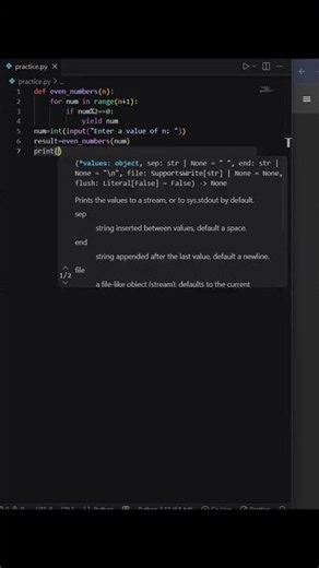 100 Python Generator for Even Numbers @learnwithmejay