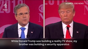 745K views · 4.2K reactions | “The World Trade Centre came down during your brother’s reign.” Sparks flew during the latest Republican when front-runner Donald J. Trump attacked Jeb Bush's brother for his decision to invade Iraq after 9/11. Jeb Bush said he was tired of Trump going after his family. | Channel 4 News | Facebook
