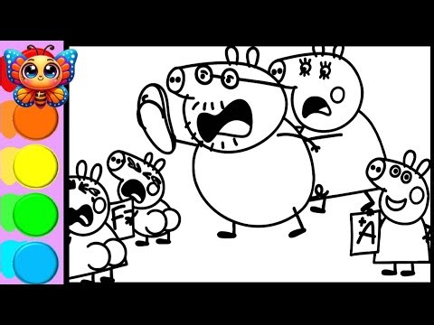 Peppa Pig Family meeting daddy pig best friend _ Peppa Pig speed coloring Peppa Pig coloring book