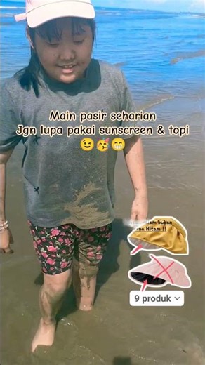When playing on the beach, always wear a hat and sunscreen so you don't get burnt 😁 #playinginthe...