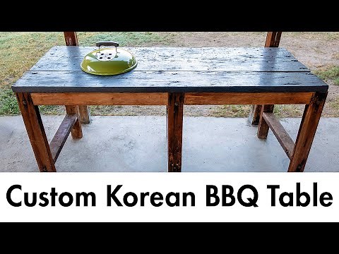 How to Make A Custom Korean BBQ Table with a Weber Smokey Joe #smokeyjoetable #custom #koreanbbq