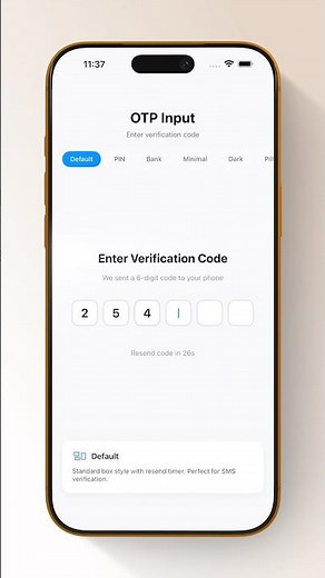 SwiftUI OTP PIN Code Input | 5 Styles, Shake Animation, Biometric, Resend Timer #shorts