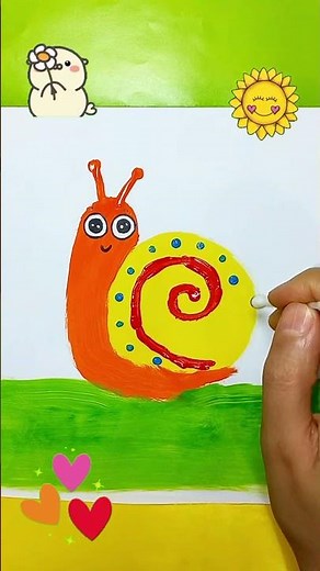 🐌 Make a Cute Snail in Minutes! | Fun Kids Art with Dabbers 🎨 | Art Kids Joy" #easydrawing