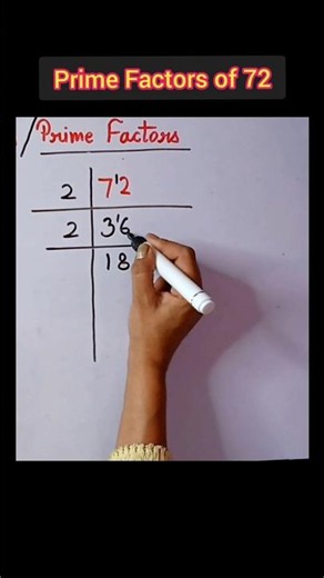 prime factors of 72 | primefactorisation #shorts #maths