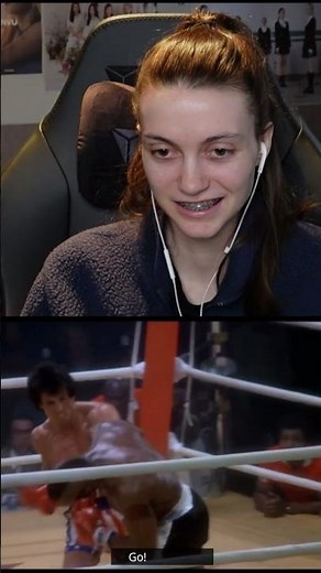 Girl enjoys Rocky fighting Clubber Lang - Rocky III (1982) #movie #firsttimewatching #rocky3
