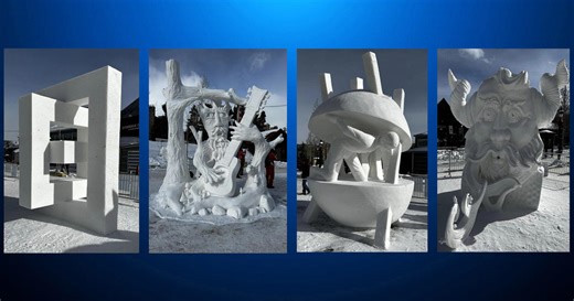 Take closer look at figures made from International Snow Sculpture Championships