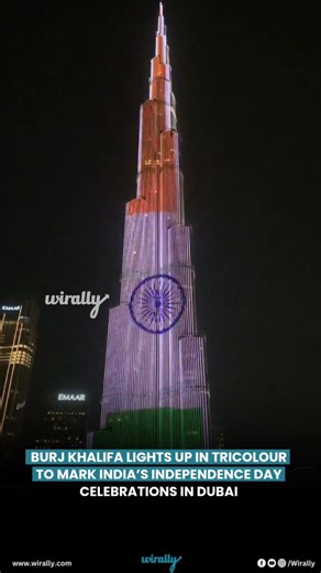 The Burj Khalifa in Dubai illuminated in the Indian Tricolour on August 15, 2025, to mark the 79th Independence Day of India. The lighting began at 7:50 PM local time, transforming the world’s tallest building into a beacon of saffron, white, and green. The event attracted large crowds, with people capturing the moment as a symbol of national pride and celebration abroad. The Indian Consulate in Dubai described the gesture as a proud occasion for the Indian community worldwide. The annual tribut