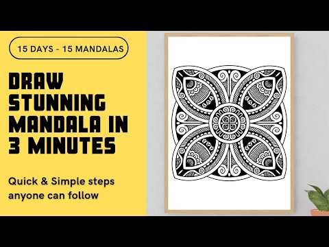 Draw a Stunning Mandala in 3 Minutes | Easy Step-by-Step for Beginners | Day 11